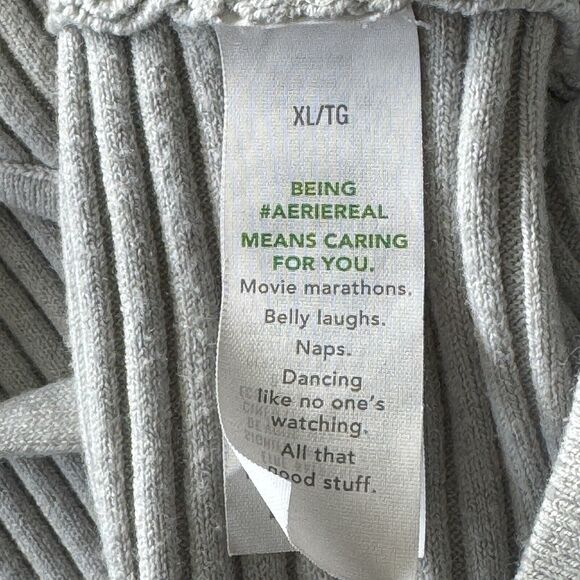 Aerie X-Large Cropped Ribbed Tank Top Adjustable Spaghetti Strap V-Neck Stretch - Picture 7 of 8